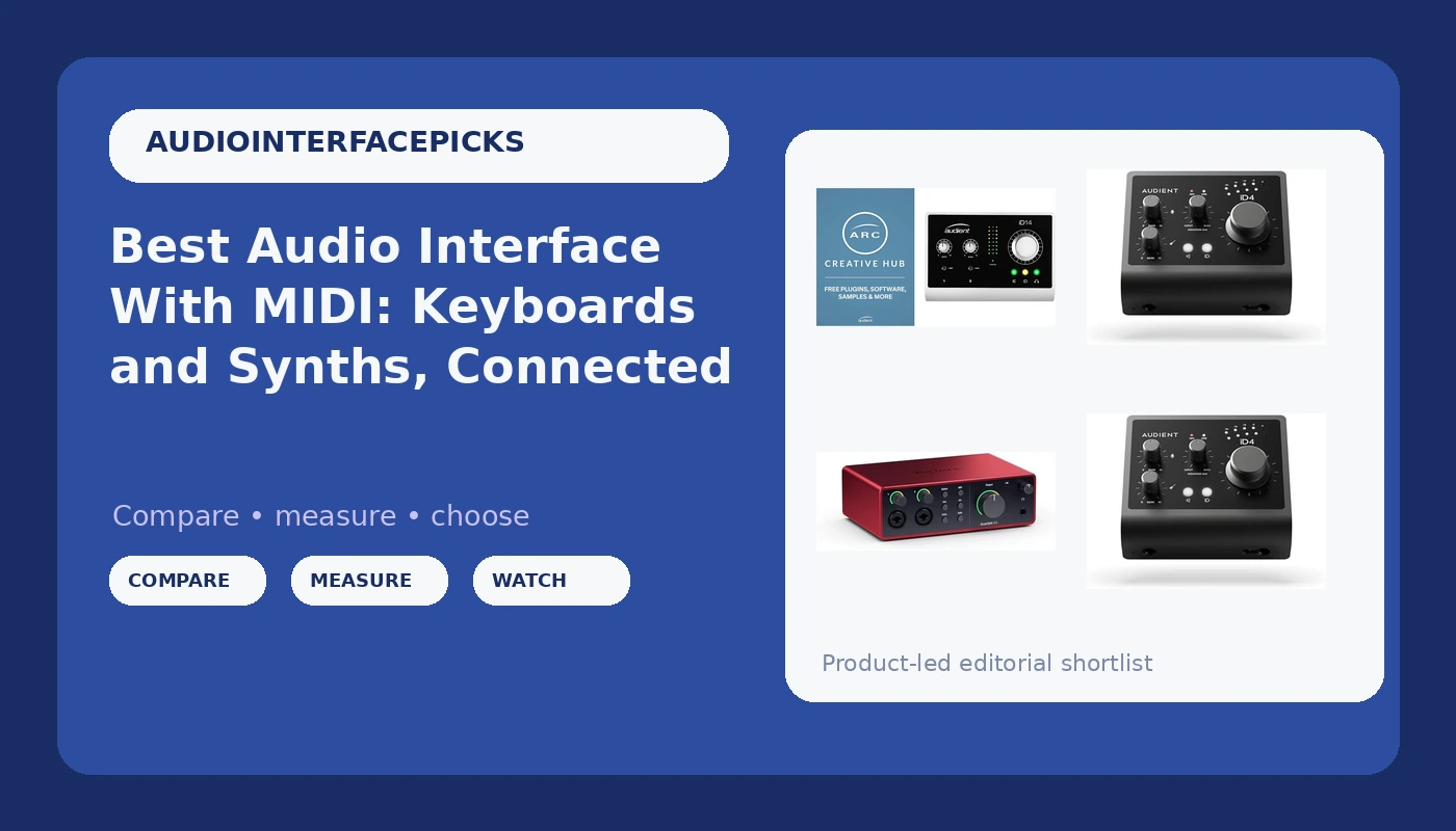 Best Audio Interface With MIDI: Keyboards and Synths, Connected - AudioInterfacePicks review with measurements and honest opinion