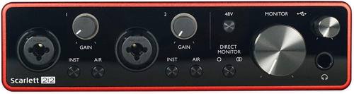 The Focusrite Scarlett 2i2 4th Gen